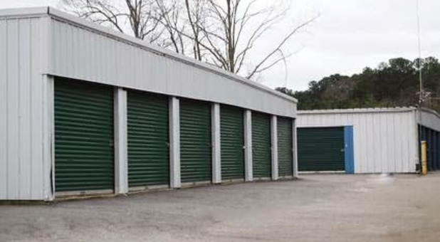 Drive-up storage units with roll-up doors at McEver Road Self Storage